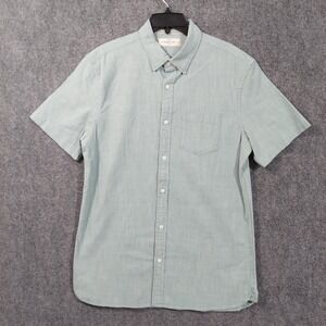 Hawker Rye Shirt Mens Large Tall Green Short‎ Sleeve Button Front Stretch Slim